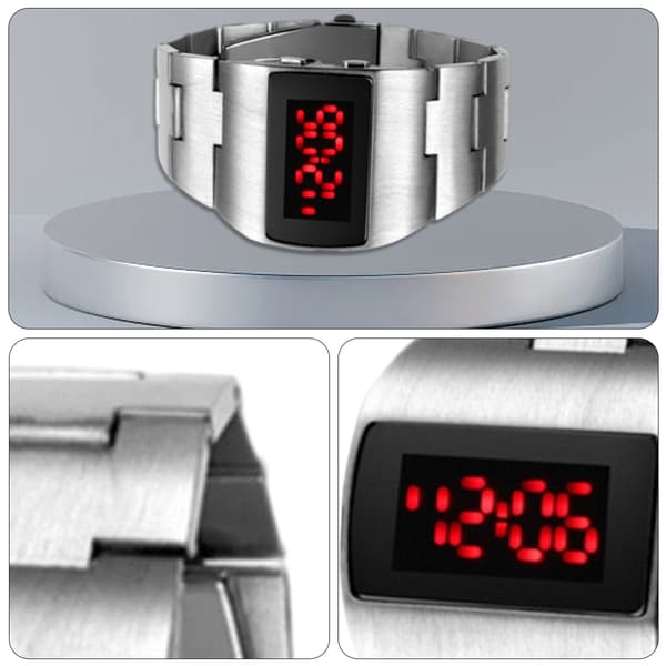 LED Iron Man Klocka Personlig Mode Robot LED Elektronisk Klocka Herr Elektronisk Klocka Sand Silver Shell