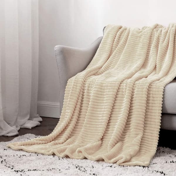 Koseteppe, tepper, sofateppe, mykt pledd, 100 x 150 cm Color: natural