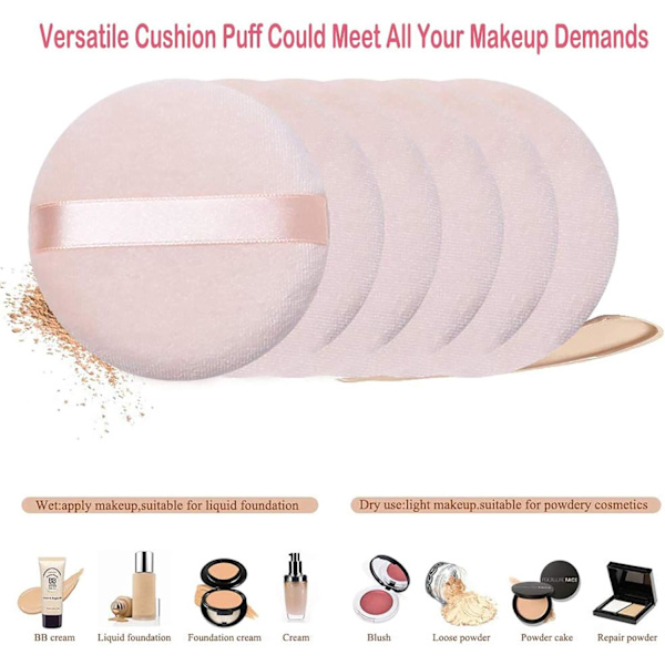 Powder Puff, Puff, for Powder Foundation, med stropp, blanding for løst pulver Mineral Powder Body Powder, 5 stykker$3,1 tommers Powder Puff, vaskbar