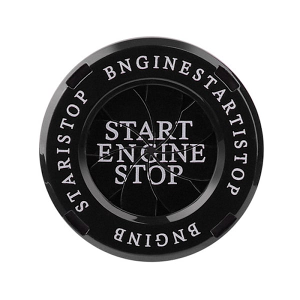 Motor Start Stop-Knap Dæksel Beskyttende Anti-Ridse Spin Design Universal En Nøgle Start Knap Trim Sort