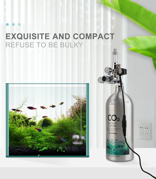 Magnetventil för CO2-system i akvarium, backventil bubbelräknare dubbla tryckmätare högprecisionsjustering icke-retur bubbelräknare, säker &