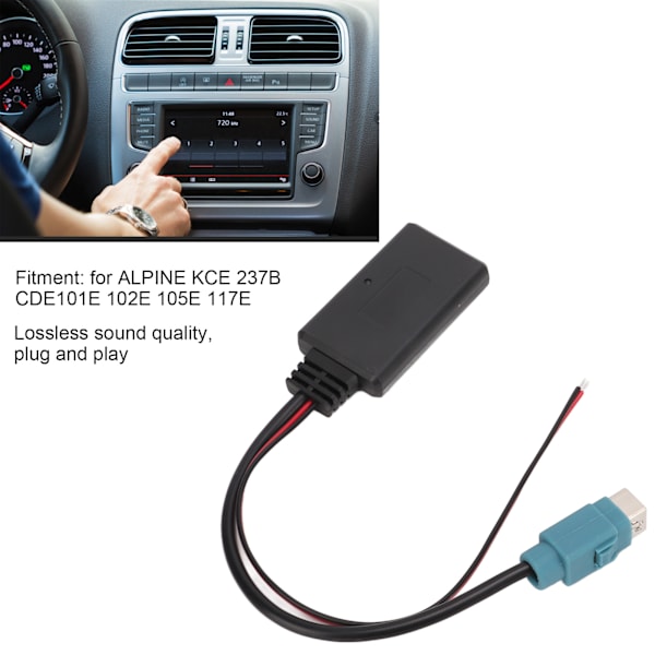 Bil Bluetooth 5.0 AUX Lydkabel Adapter for ALPINE KCE 237B CDE101E 102E 105E 117E