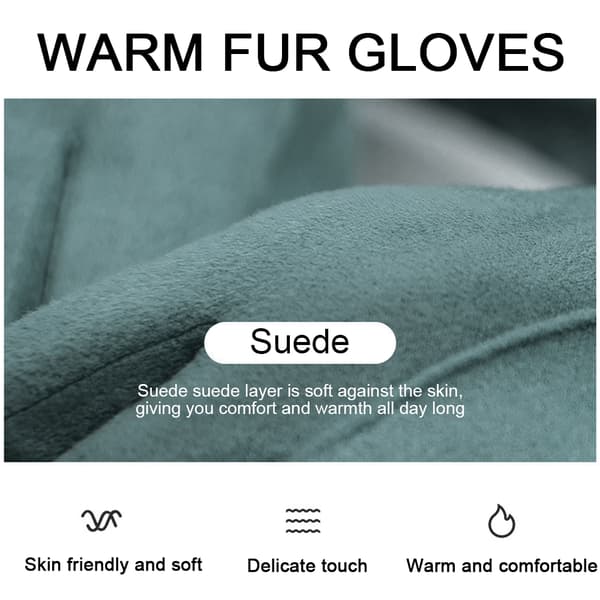 Vinter Varme Handsker Touchscreen Mode Vindtætte Handsker til Piger Gray blue