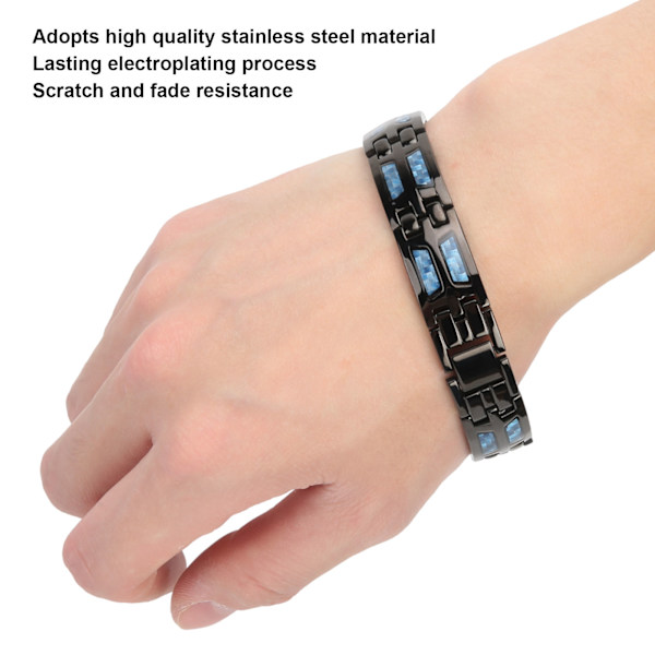 Magnetisk Terapi Armbånd i Rustfrit Stål - Smertelindring - Stilfuldt Kulfiber Magnet Armbånd