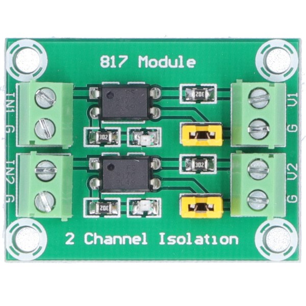 817 Optocoupler Anti-Jamming Letvægts Bærbar 2-kanals Optocoupler Isolationskort