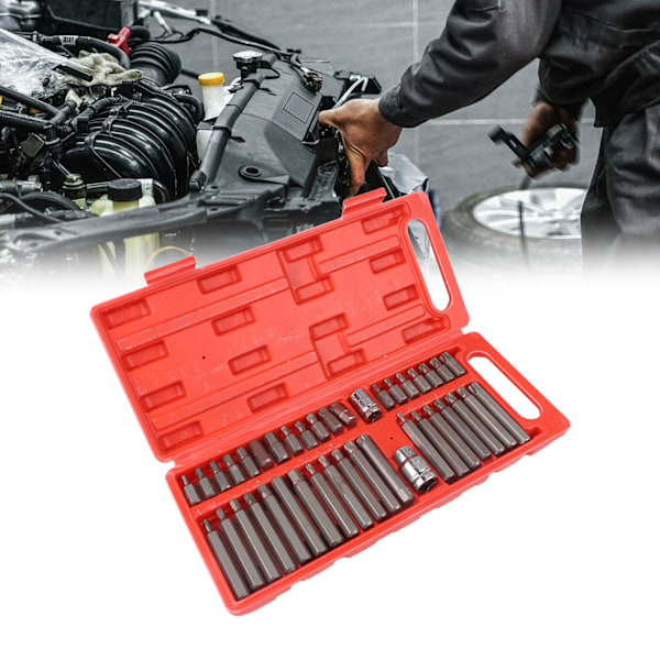 Spline Tip Bit Socket Set Master Tip Bit Socket Set med Plastik Opbevaringsboks til S2 Auto Reparation