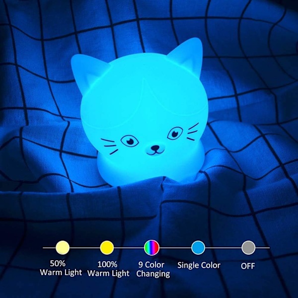 Fågel-Tema Nattlampa för Barn, Silikon Nattlampa med USB-Laddning, Uppladdningsbar LED, Touchkontroll & Klappkänslighet, Tre Lägen för