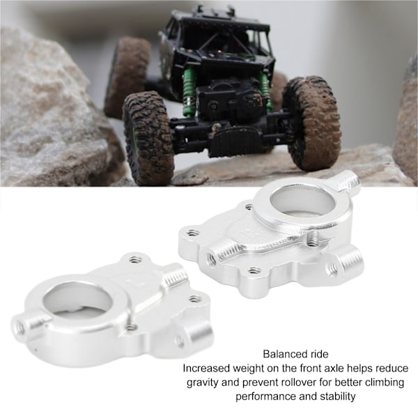RC Främre Axelvikter Set Koppar Aluminiumlegering Främre Portal Drivhus Styrknoge Motvikt för HOBBYPLUS 1/18 4WD CP18P RC Bilar Silver