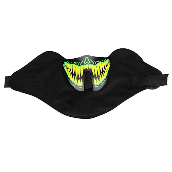 Lydaktiveret Lysende Maske Justerbar Letvægts LED Halloween Maske til Barer Fester