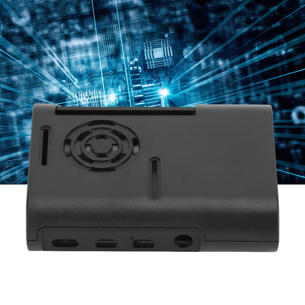 Raspberry Pi 4 Model B:n suojakotelo ABS-muovista, lämmönpoistoa ja suojaa varten - Musta