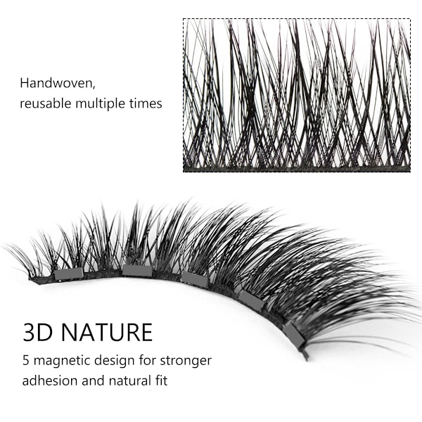 Strålande Ögon: Limfria Magnetiska Ögonfransar & Eyeliner Kit, Bekväma Mjuka 3D Minkfransar för Naturligt Utseende, Omedelbar Skönhetsboost Utan Kompromisser