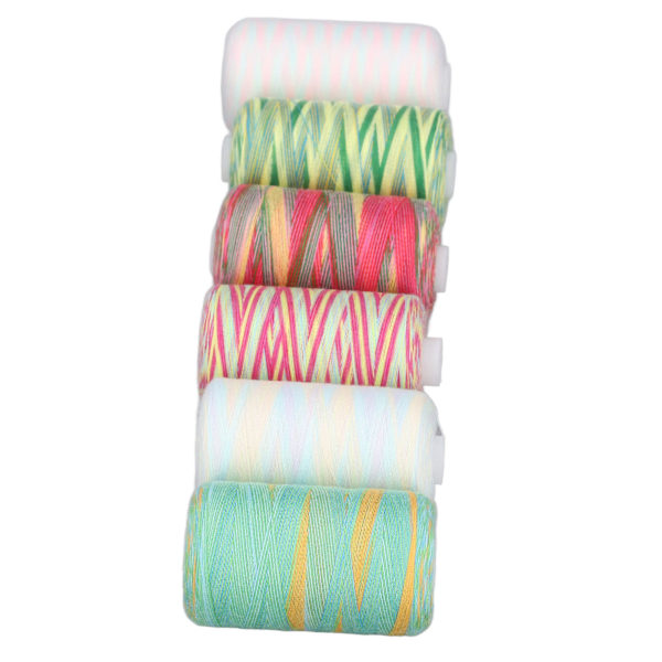 Sytrådsset 1000 Yards Färgglada Polyestertrådsrullar för DIY Handsömnad Maskinsömnad Broderi 6st