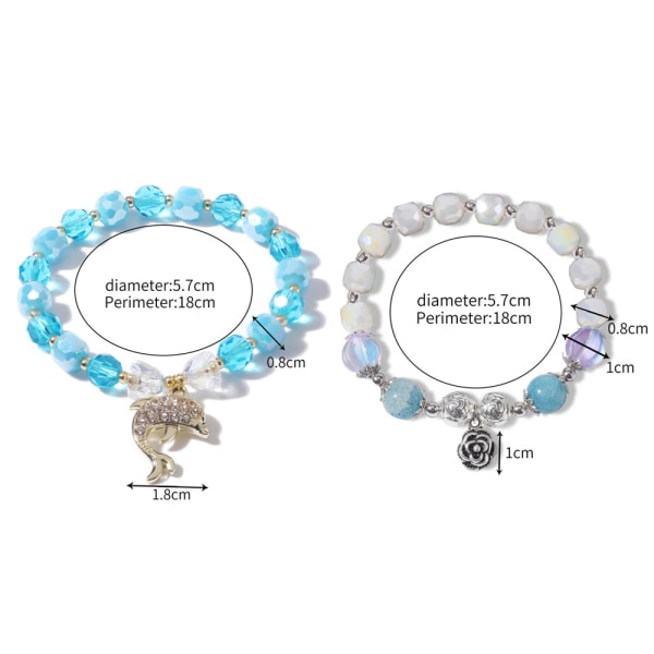 2st Womens Girls Beads Crystal Armband, Christmas and Valentin Style 2