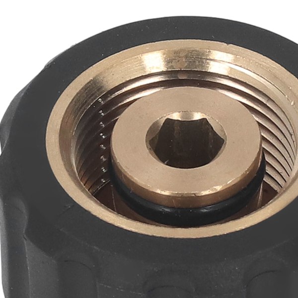 Trykkvaskadapter Messing Gummi Antikorrosjon G1/4in til M22 X 1,5 mm Trykkvaskerslangegjenger for utskifting Hane til Hunn 15 mm OD