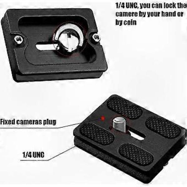 2 stk. Quick Release Metal Adapterplade med 1/4 skrue til stativmontering