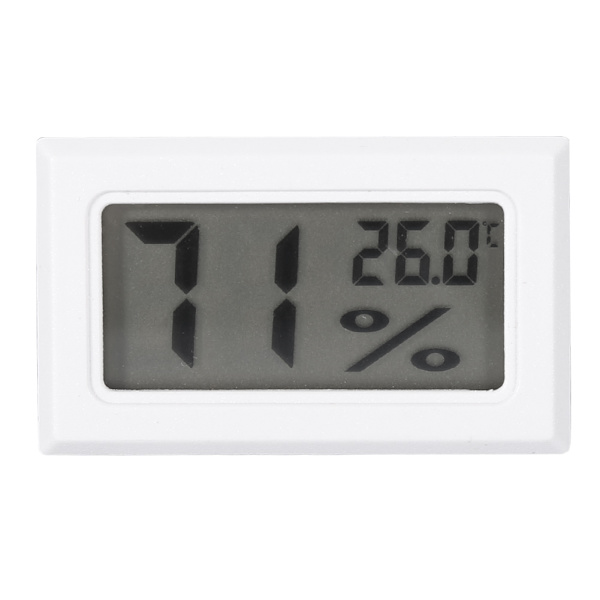 Digital LCD Hygrometer Indendørs Termometer Luftfugtighedsovervågning til Hjem, Kontor, Drivhus (Hvid)