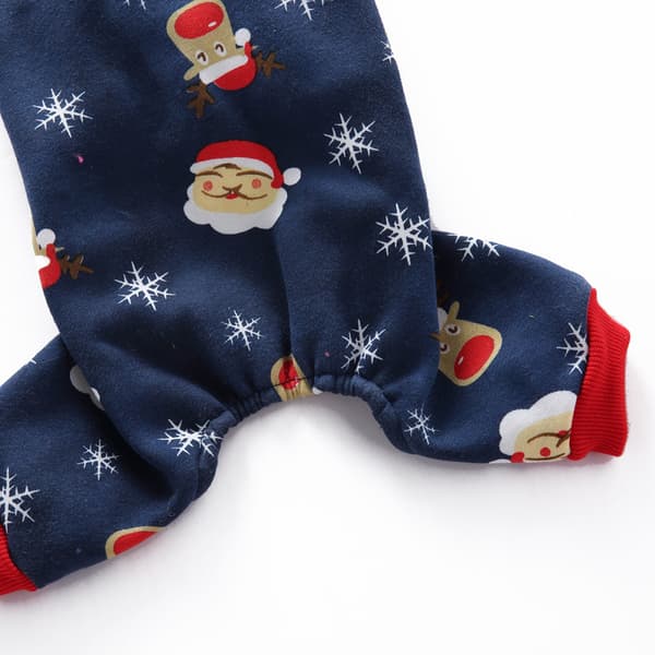 Hunde Julepyjamas Kæledyrstøj Hunde Julekostumer Hvalpe Jumpsuits (Navy Blå) S