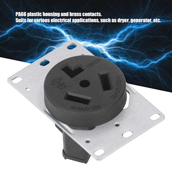 Uttag för eluttag US-standard 3-håls 30A 125V 250V NEMA 10‑30R för hemmet