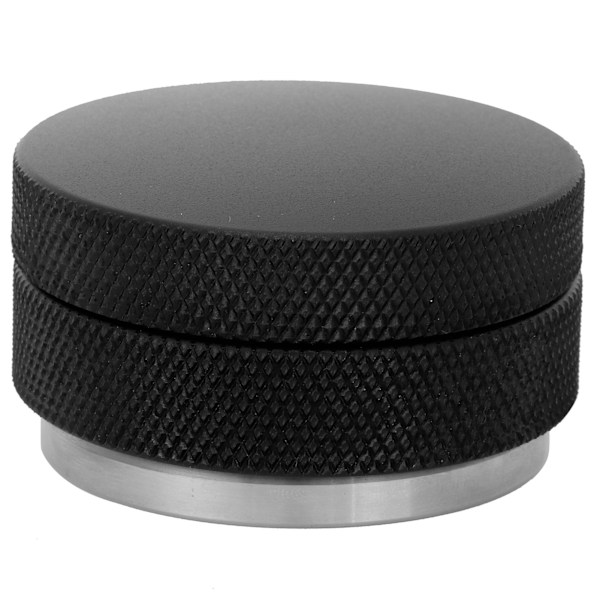 Kaffedistributör Tamper i Rostfritt Stål Kaffepulverpress Hammarhöjd Justerbar Svart Platt 58mm
