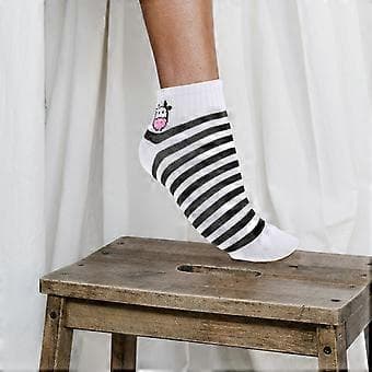 5 Par Korta Vårsockor Tecknade Ko-sockor Studentsockor Modekostym