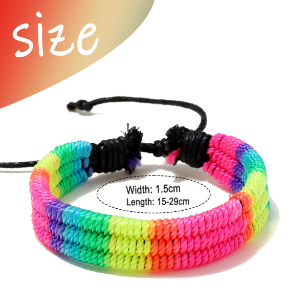 2 st Rainbow LGBT Pride Armband Handgjord Flätad Vänskap