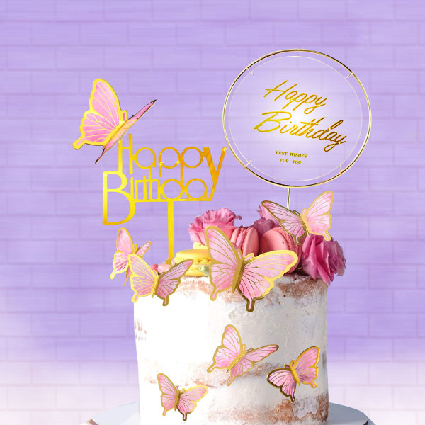 22 Butterfly kakkulautanen Happy Birthday kakkulautanen perhonen