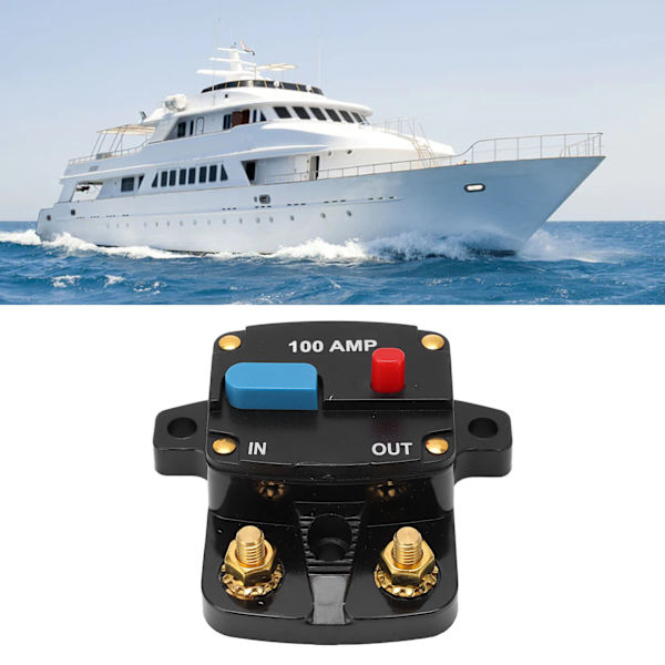 Bil Audio Sikringsautomat Manuel Nulstilling Sikring Inline Inverter Holder til Bil Audio Stereo System Båd Lastbiler Busser 100A