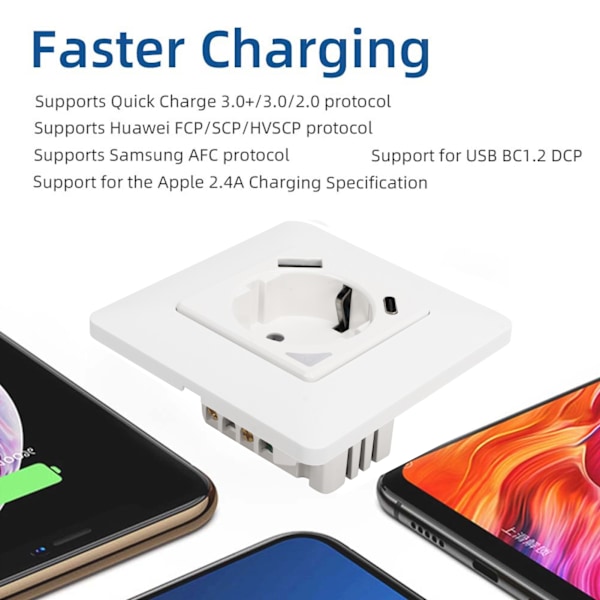 Älykäs seinäpistorasia Langaton Wifi-sovelluksen etäohjaus USB-pikalataus Älykäs pistorasia AC100‑240V