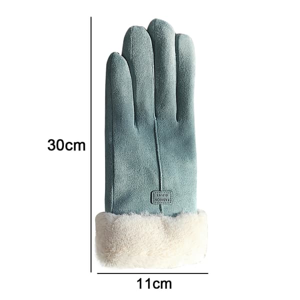 Varma vinterhandskar pekskärm mode vindtäta handskar för flickor Gray blue