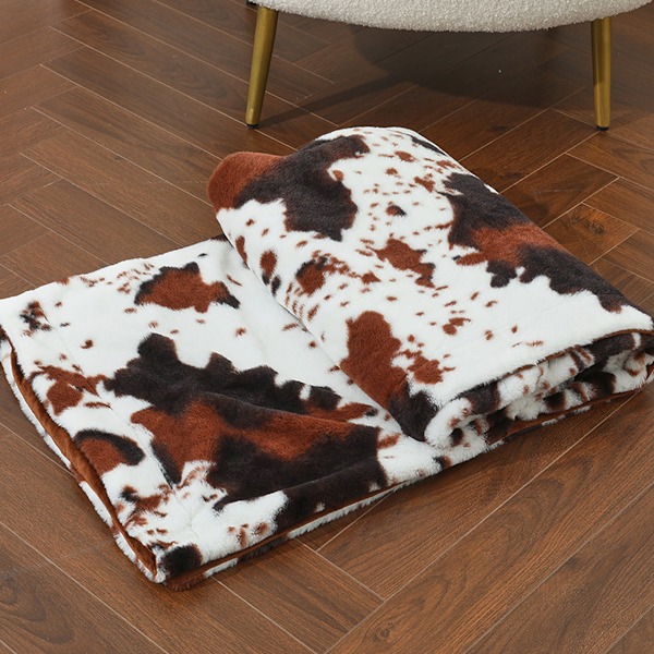 Let  Blødt og Kosteligt  Kø-Print  Tæppe  Gave  Dekoration  50x60inch  Plush  Fuzzy  Tæppe  til  Piger  Drenge  Kvinder  Mænd two-tone