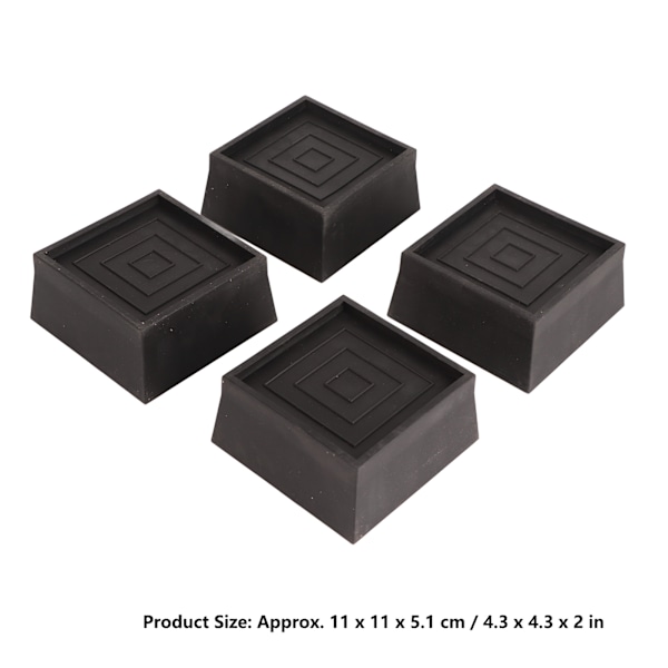 Møbelheving 2 Tommer Stable TPU Kvadratisk Skrivebordsheving Heavy Duty Vanntett Anti-Skli Svart Høydeheving Seng Løft