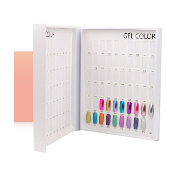 Professionell 120 Färger Nagelgel Polish Display Chart Bok Nagellack Färg Kort