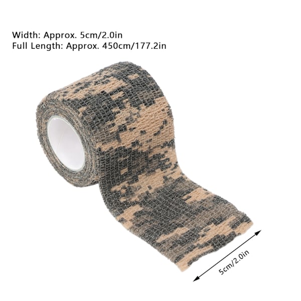 10 st Multifunktionella Självhäftande Bandage Rullar Engångs Elastisk Bandage Wrap Anti Vibration Anti Skid Tattoo Grepp Tejp ACU Kamouflage