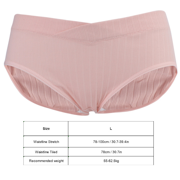 Gravida Lågmidjemagnsupport Andningsbara Kalsonger Mjuka Elastiska Underkläder Rosa L