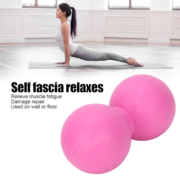 3 st Silikon Massageboll Jordnötsform Muskelavslappning Fitness Massageboll för Nacke Axel Ros Röd