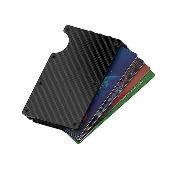 Kulfiberpung til mænd, Pengeclips pung, Minimalistisk RFID