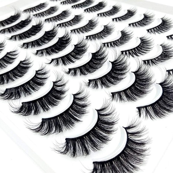 Naturlig Faux Mink: Återanvändbara Ögonfransar, Mjuk Syntetisk Fiber, Fluffiga Minkfransar, 8D Volym För Dramatisk Look, Osynlig Tejp 3D Design För Livfull Look
