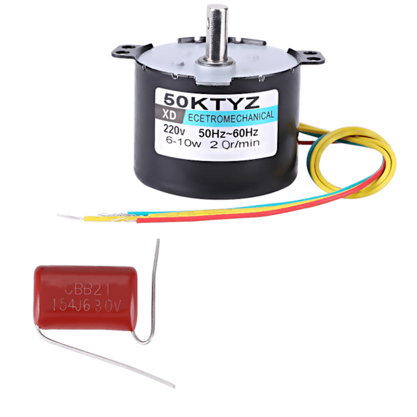 AC220V 10W 0.5A Permanentmagnet Synkronmotor CW/CCW 20r/min