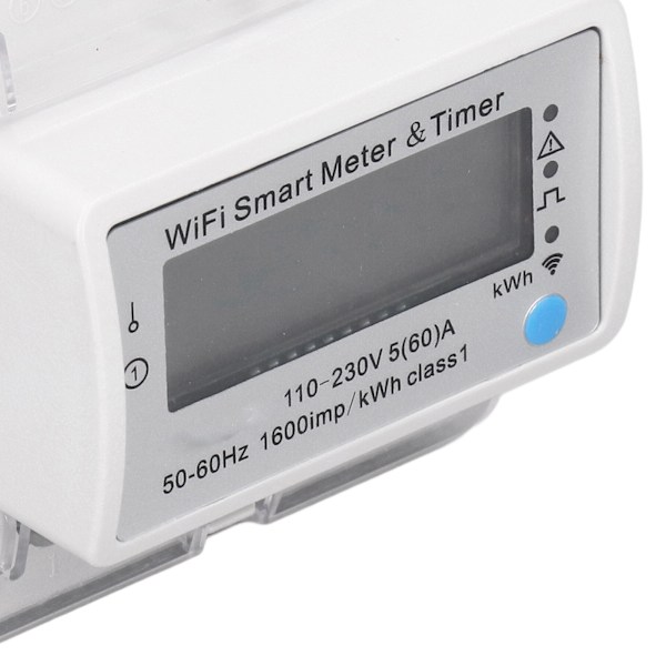 Smart Energimätare DIN-skena Digital Display Elmätare WiFi Smart Energiövervakningsbrytare AC 110‑