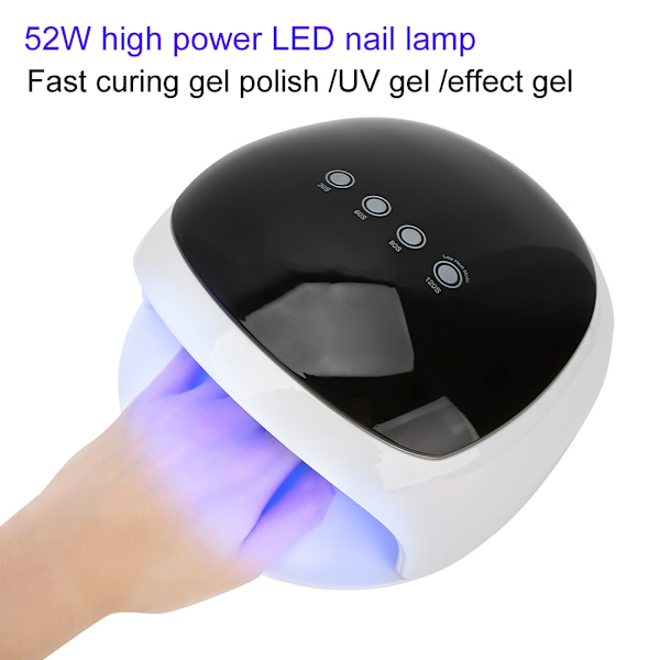 52W Intelligent LED UV Gel Neglelak Tørrelampe Professionel Neglehærdende Maskine US Stik 110-240V