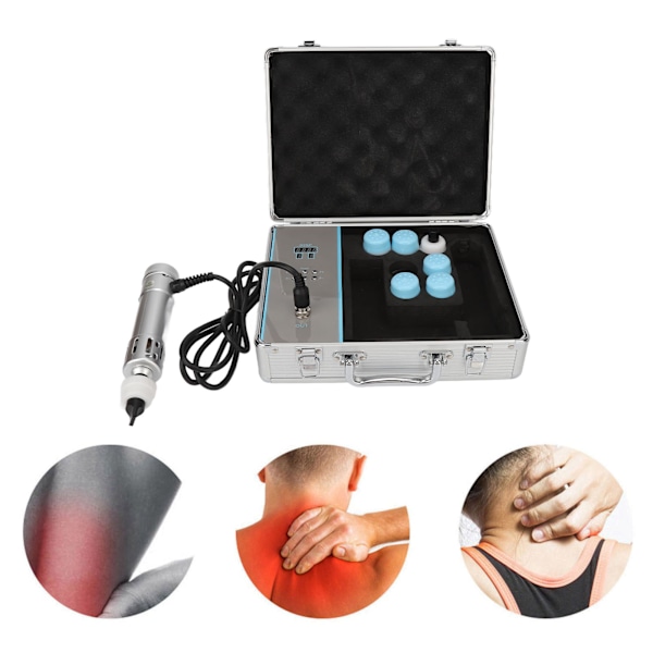 Shockwave Terapi Maskine ED Terapi Maskine Professionel ESWT Shockwave Terapi Maskine Sølv 100‑240V AU Stik