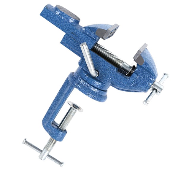 Bench Vise Iron Alloy Steel 300kg Clamping Force Woodworking Table Vise with Anti Skid Pad Blue 70mm