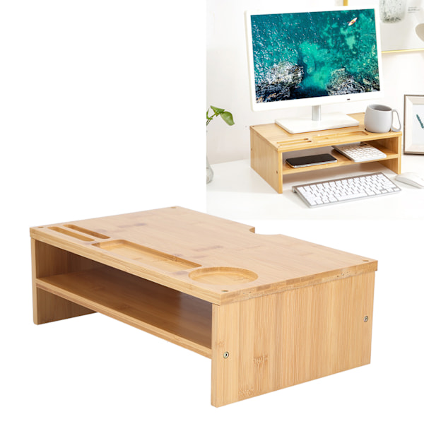 Skærmbøjle Ergonomisk Design Bambus Praktisk Computer Stativ til Laptop PC Primær Farve
