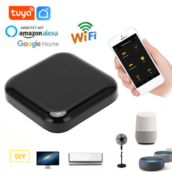 WiFi IR Fjernkontroll Universell Kontroller 360° Smart Hjem Stemmekontroll for TUYA for Aircondition TV Vifte Media Player 5V
