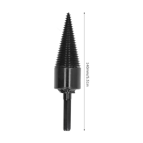 Vedbor, Vedkløyver, Karbonstål, Kjegleformet, Sekskantet Skaft, Borverktøy, Svart, 32 mm / 1,26 tommer