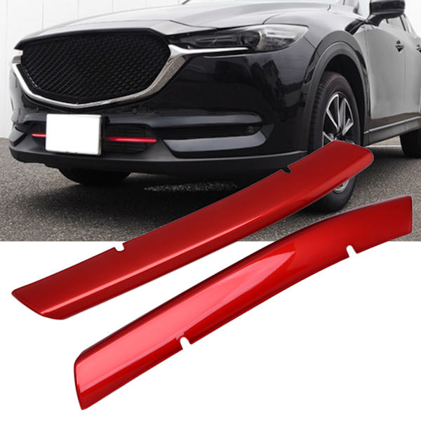 2 st Röd Frontgrill Nedre Trim Biltillbehör Ersättning för Mazda CX‑5 2017‑2020