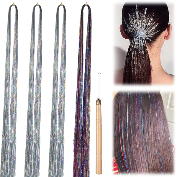 Festlig Hårglitter, Clip-In Glitter Extensions For Enkel Installering Og Høykvalitets Polyesterfiber