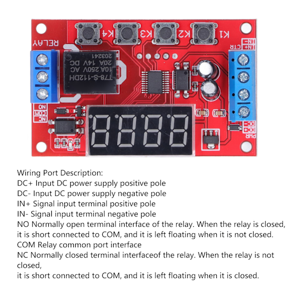 12V Relämodul Digital Tidfördröjning Programmerbar Triggerbrytare med Optokopplare Isolering