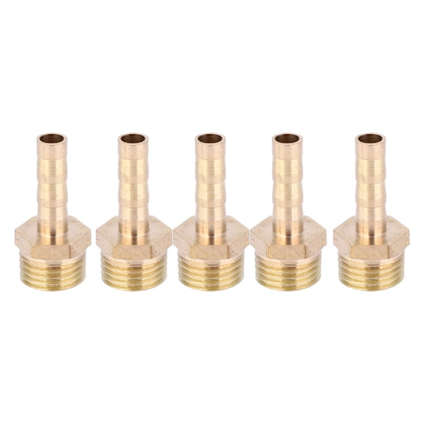5 stk G1/4 Hanntråd Barb Kobling Messing Rørtilbehør Kobling Forbindelse for Gass Væske 6mm