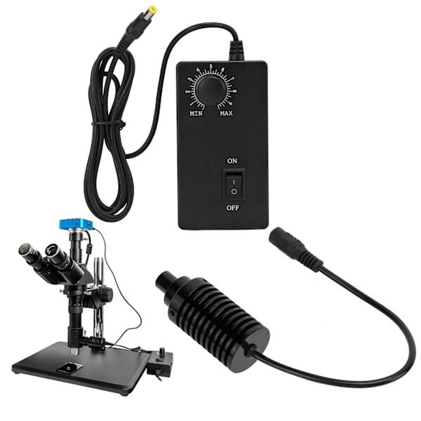 Microscope Coaxial Light Adjustable Brightness Wear Resistant Heat Dissipation Microscope LED Spot Light AC100V‑240VΦ11mm EU Plug White